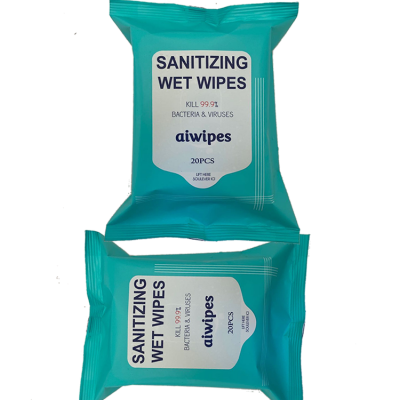 20pcs Alcohol free Antibacterial wipes  Hand Cleaning Wet Wipes